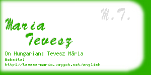 maria tevesz business card